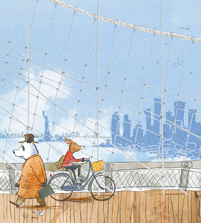 Rosie on her bike, Gus Gordon Illustration, Print for Sale